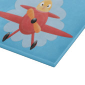 Cute bird flying red airplane cartoon illustratie snijplank (Hoek)