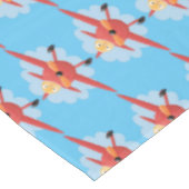 Cute bird flying red airplane cartoon illustratie tafelkleed (Gekanteld)