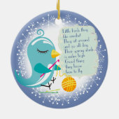 Cute bird garen crochet gedicht kerstversiering keramisch ornament (Achterkant)
