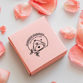 Cute Bird Handmade with Love by (aangepaste naam) Rubberstempel