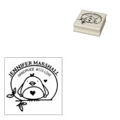 Cute Bird Handmade with Love by (aangepaste naam) Rubberstempel (Gestempeld)