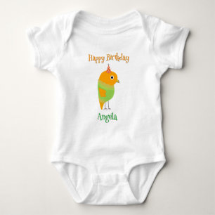 Cute Bird Happy Birthday Baby Body Romper