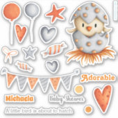 Cute Bird Hatching Baby Scrapalbum Sticker (Voorkant)