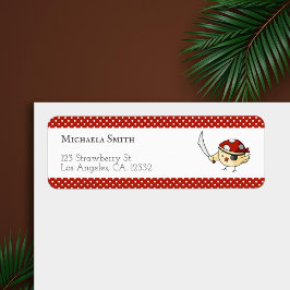 Cute Bird Kapitein Pirate ThMED Persoonlijk Etiket