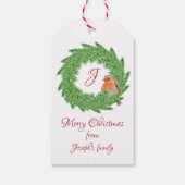 Cute bird kermas cadeaulabel (Achterkant)