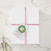 Cute bird kermas cadeaulabel (Met Touw)