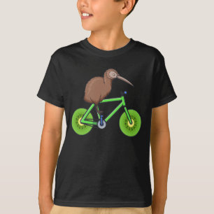 Cute Bird Kiwi Bike New Zealand Animal T-shirt