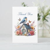 Cute bird lovers  bedankkaart (Staand voorkant)