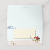Cute Bird met Sword Birthday Pirate Theme Plaatskaartje (Buitenkant ongevouwen)