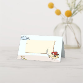 Cute Bird met Sword Birthday Pirate Theme Plaatskaartje