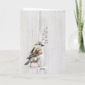 Cute Bird Muzieknoten Denking of You Card Kaart (Achterkant)