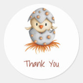 Cute Bird Nest Bedankt Ronde Sticker (Voorkant)