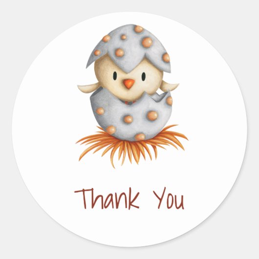 Cute Bird Nest Bedankt Ronde Sticker (Voorkant)