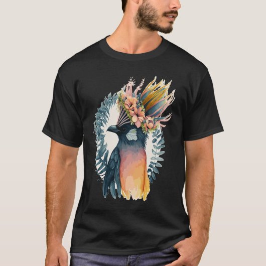 Cute Bird Of Paradise Bird Flower Crown Pet Birds  T-shirt (Voorkant)
