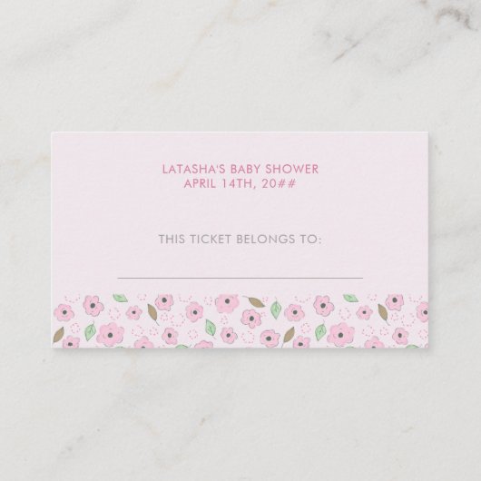 Cute Bird on Banner Diaper Raffle Enclosure Kaart (Achterkant)