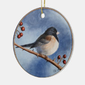 Cute Bird Oregon Junco en Winter Berries Keramisch Ornament (Links)