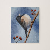 Cute Bird Oregon Junco en Winter Berries Legpuzzel (Verticaal)
