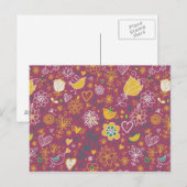 Cute Bird Pattern Two Briefkaart (Voorkant / Achterkant)