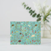 Cute Bird Pattern Vijf Briefkaart (Staand voorkant)