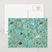 Cute Bird Pattern Vijf Briefkaart (Voorkant / Achterkant)