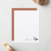 Cute Bird Personalized Notitiekaartje (Voorkant / Achterkant in situ)