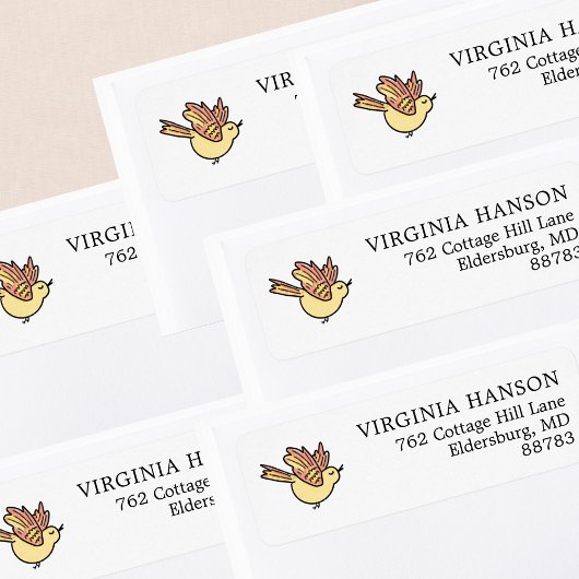 Cute Bird Return-adres Etiket