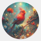 Cute Bird Ronde Sticker (Voorkant)