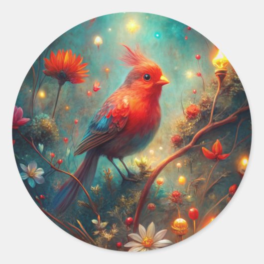 Cute Bird Ronde Sticker (Voorkant)