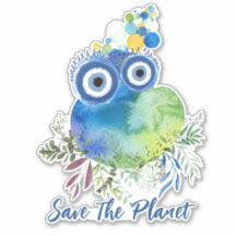 Cute Bird Save the Planet Sticker
