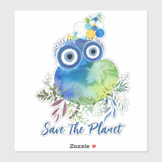 Cute Bird Save the Planet Sticker (Vel)