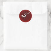 Cute Bird Singing Love Valentijnsdag Ronde Sticker (Tas)