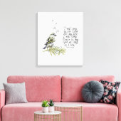 Cute Bird Singing Psalms 104 Christelijk Canvas Afdruk (Insitu (Woonkamer))