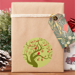 Cute Bird Tree Gifts and Invitting Ronde Sticker