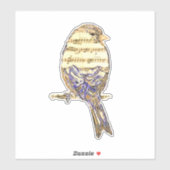 Cute Bird with Music Notes Customize  Sticker (Vel)