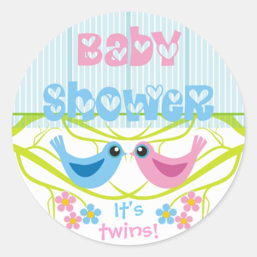 Cute Birdies Baby shower Envelope Seals Stickers (Voorkant)