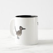 Cute Birdorable Roadrunner Tweekleurige Koffiemok (Voorkant links)