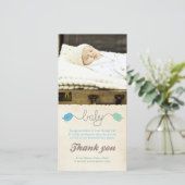 Cute Birds Bedankt voor je foto van Baby Boy (Staand voorkant)