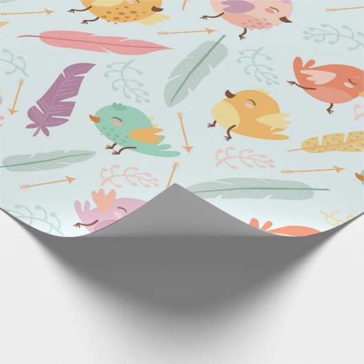Cute Birds Cadeaupapier (Hoek)