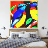 Cute Birds Couple. Bestel nu Canvas Afdruk (Insitu (Slaapkamer))