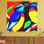 Cute Birds Couple. Bestel nu Canvas Afdruk (Insitu (Woonkamer))