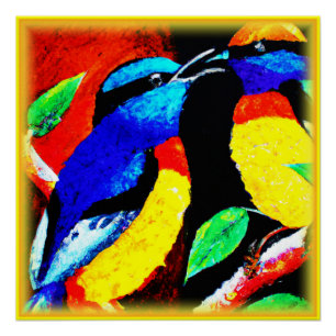 Cute Birds Couple. Bestel nu Perfect Poster