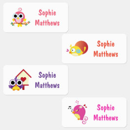 Cute Birds Custom Personalized Name Clothing Labels