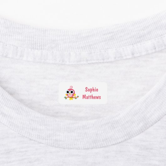 Cute Birds Custom Personalized Name Clothing Labels (Aangebracht)