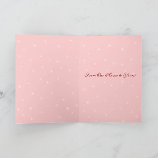 Cute Birds Damask Swirl Tree Stars Prettige feestd Feestdagen Kaart (Binnen)