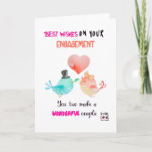 Cute Birds Engagement Card Kaart (Voorkant)