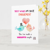 Cute Birds Engagement Card Kaart (Gele Bloem)