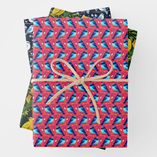 Cute Birds Inpakpapier Vel (In situ)