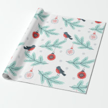 Cute Birds kerstbal & Branches Pattern