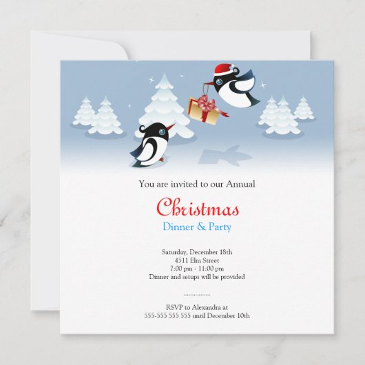 Cute Birds kerstcadeau Kaart (Voorkant)