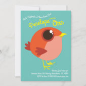 Cute Birds Kinder 1st Birthday Party Kaart (Voorkant)